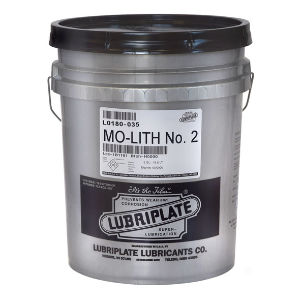 Lubriplate Mo-Lith No. 2, 35 Lb Pail, General Purpose, Moly-Disulfide Grease L0180-035